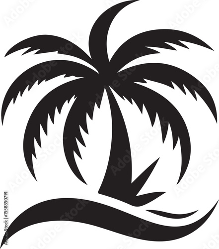 silhouette of palm tree vector