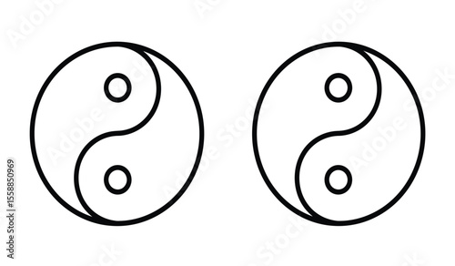 Yin Yang icon set. Symbol of harmony and balance
