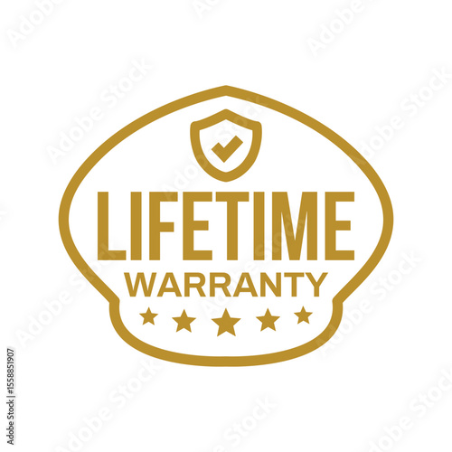 lifetime warranty sticker. guarantee sign and symbol.