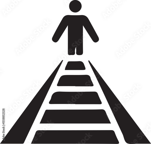 People crossing vector logo Silhouette