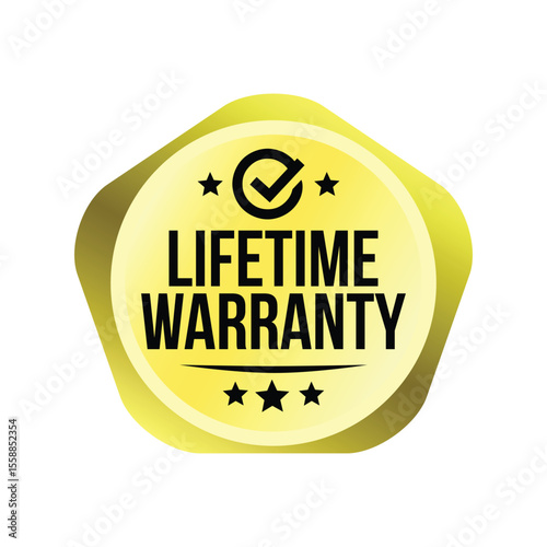 lifetime warranty sticker. guarantee sign and symbol.