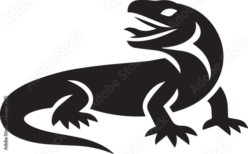 vector illustration of a cartoon dragon logo silhouette 