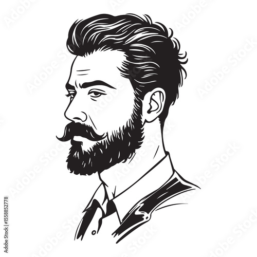 Man head silhouette illustration isolated  