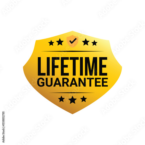lifetime warranty sticker. guarantee sign and symbol.