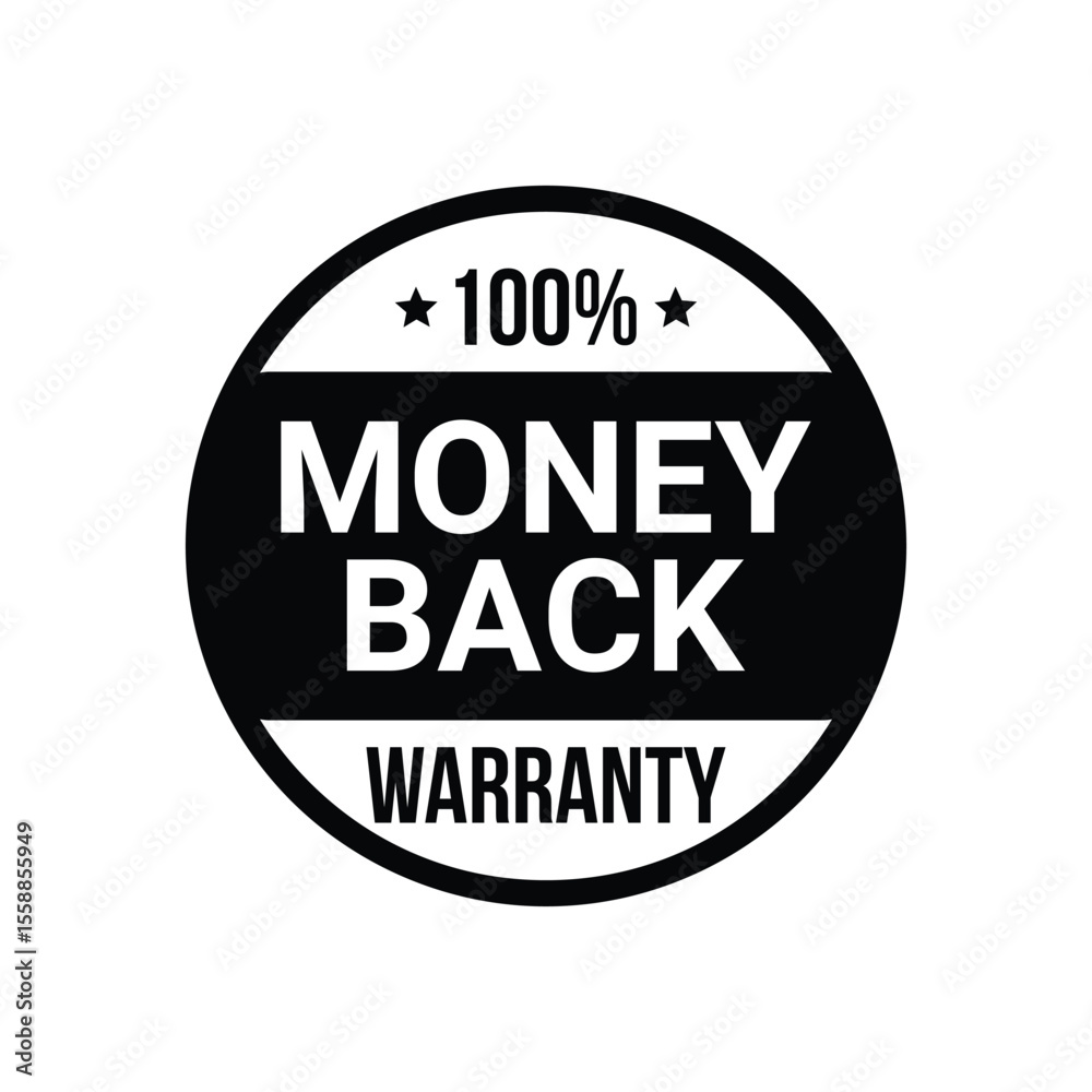 Obraz premium flat money back guarantee label design.