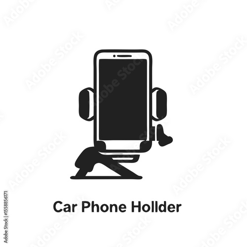 Phone holder with flexible arm for smartphone in black color   