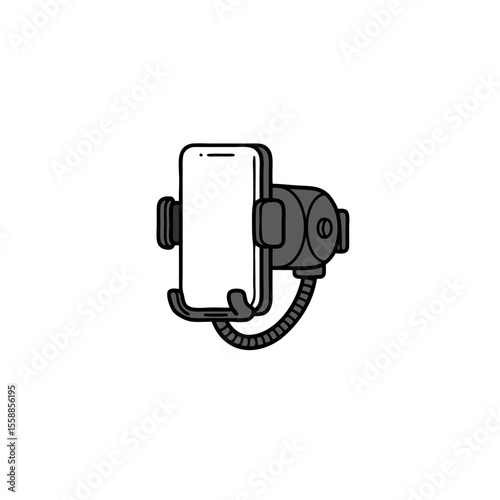 Smartphone holder with adjustable grip for car use  