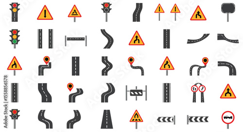 Driving and Road Situations Icons Collection