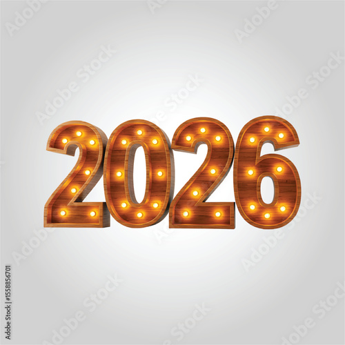 A stylized image presents the year 2026