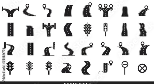 Driving and Road Situations Icons Collection