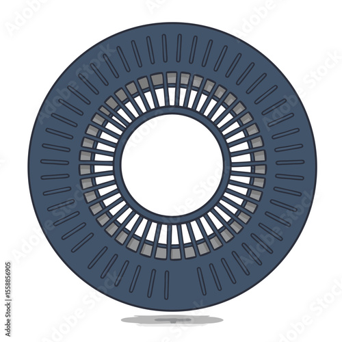 Vector illustration of silicone shower drain hair catcher in round mesh design