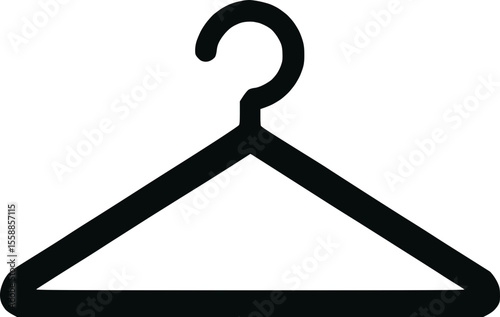 Black Silhouette of a Clothes Hanger Vector Icon