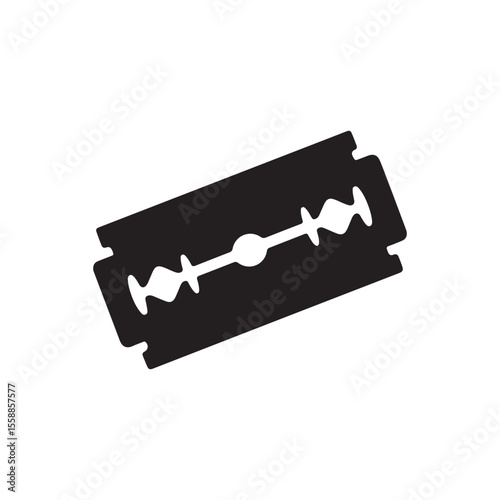 Razor Blade outline silhouette vector flat illustration on white background