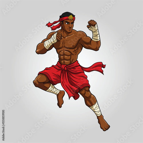vector illustration of a dancing boy