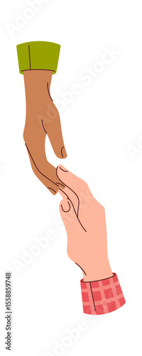 Multiracial human hands tenderness gesture