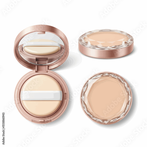 Frosted Glass Faceted Cushion Compact Reference