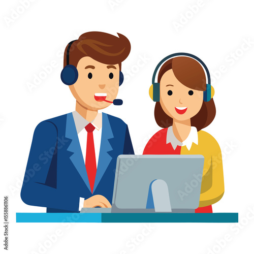 Quadro su tela Business support rep smiling confidently