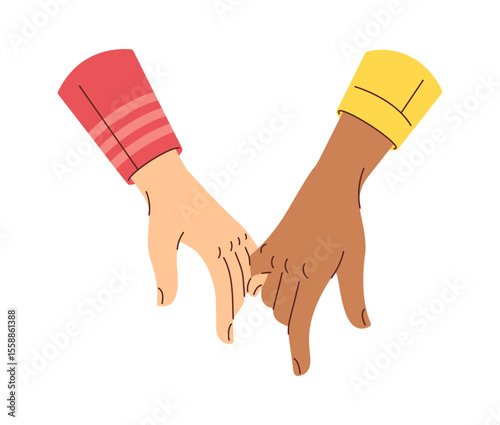 Multicultural hands holding little fingers