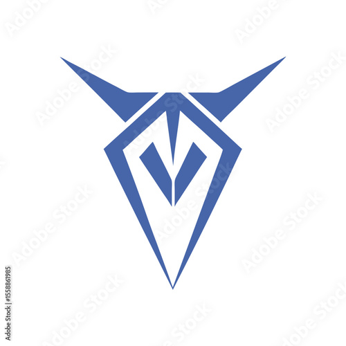 Blue abstract geometric symbol with sharp angles vector
