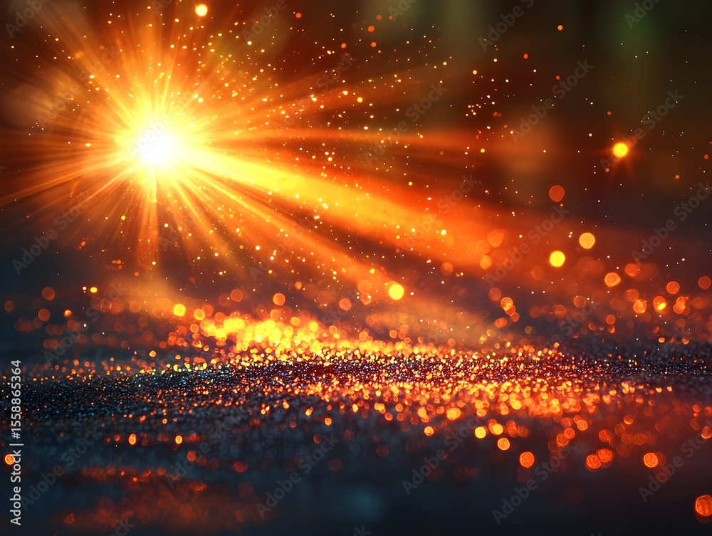 Fototapeta premium Radiant Light Illuminating Night Scene