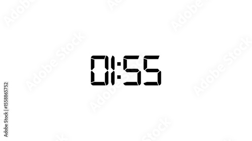 2 minutes countdown, 2 minute timer countdown animation, suitable for concepts animation on 2 minutes countdown on white background.