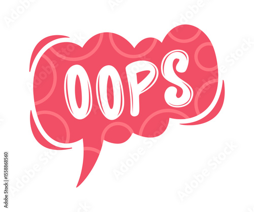 Oops doodle speech bubble cartoon