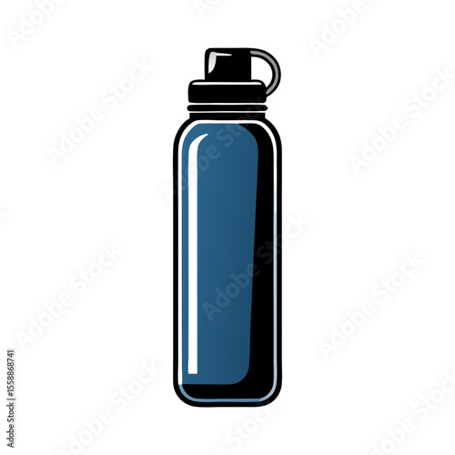 Dark Blue Reusable Water Bottle, Hydration Bottle, Sports Bottle