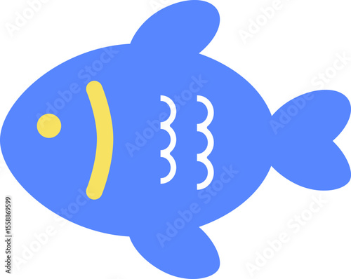 Cute Fish Icon – Hand-drawn Sea Animal