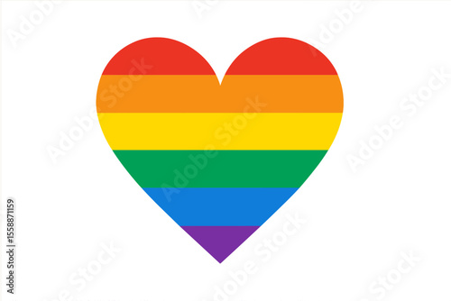 Colorful heart symbol representing pride and inclusivity in a vibrant and joyful manner