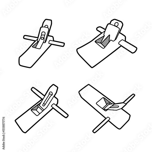 four simple wood planer tool images black and white