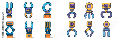 Automated robotic hands showcasing various designs with AI integration for advanced functionality in technology applications