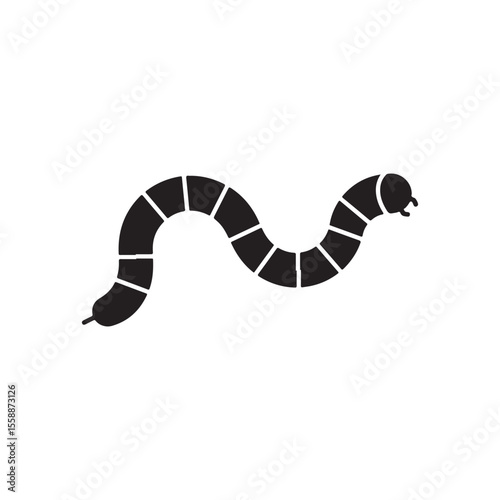 Worm Parasite flat vector icon. Simple solid symbol isolated on white background