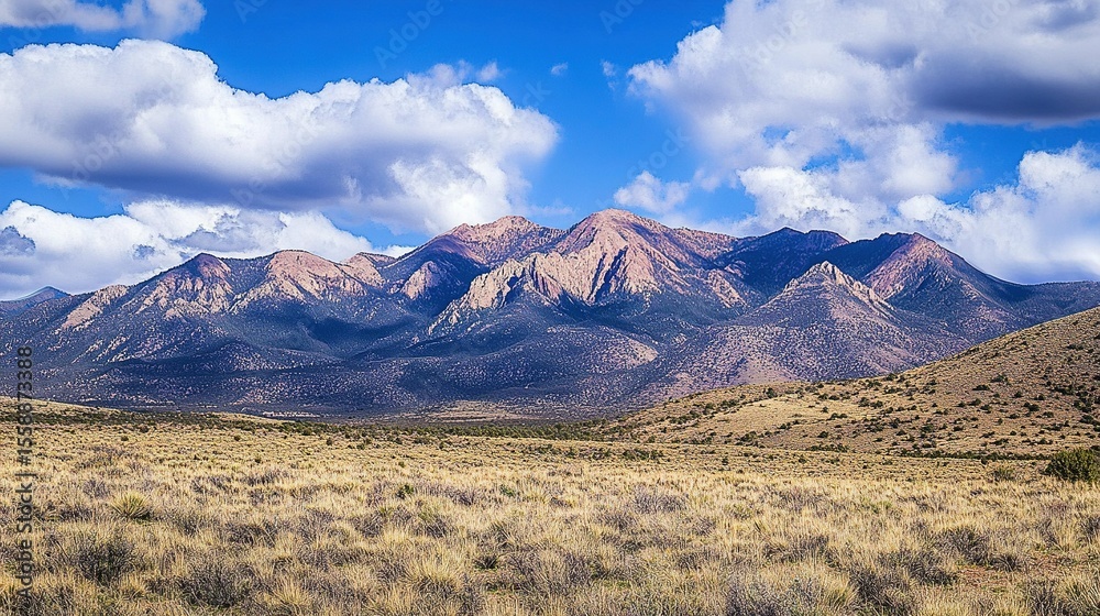 Fototapeta premium New Mexico Sangre de Cristo Range: desert meets mountains, color contrast