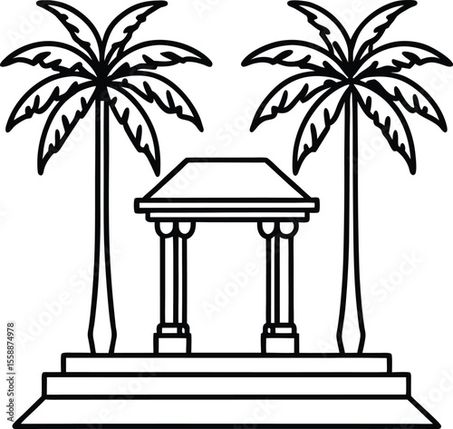 Palm Trees and Platform Vector
