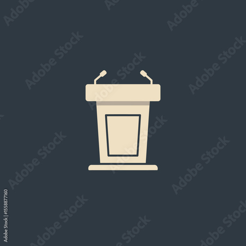 Podium Lectern flat icon