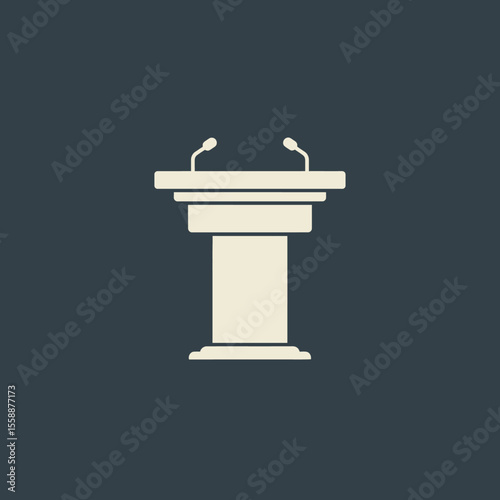 Podium Lectern flat icon