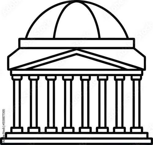 Classical Dome Building Vector