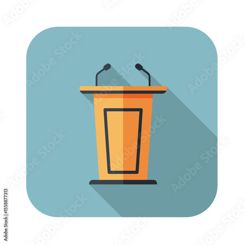 Podium Lectern flat icon