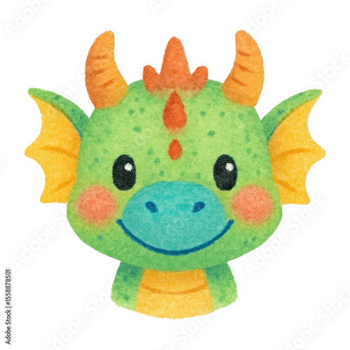 PNG Cute dragon cartoon illustration.