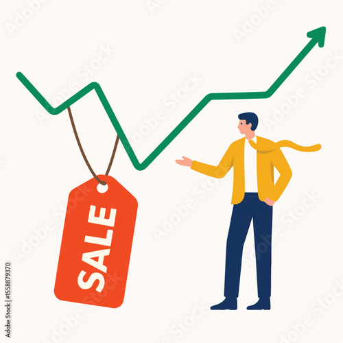 vector character climbing crypto chart up
