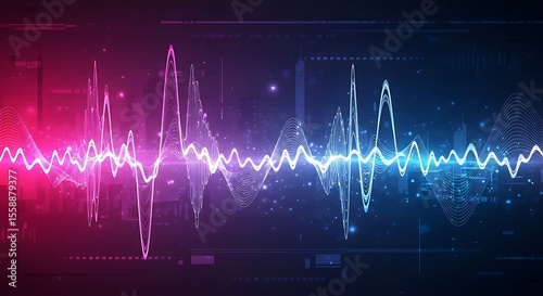 Audio spectrum analyzer sound wave visualization music frequency equalizer waveform background design