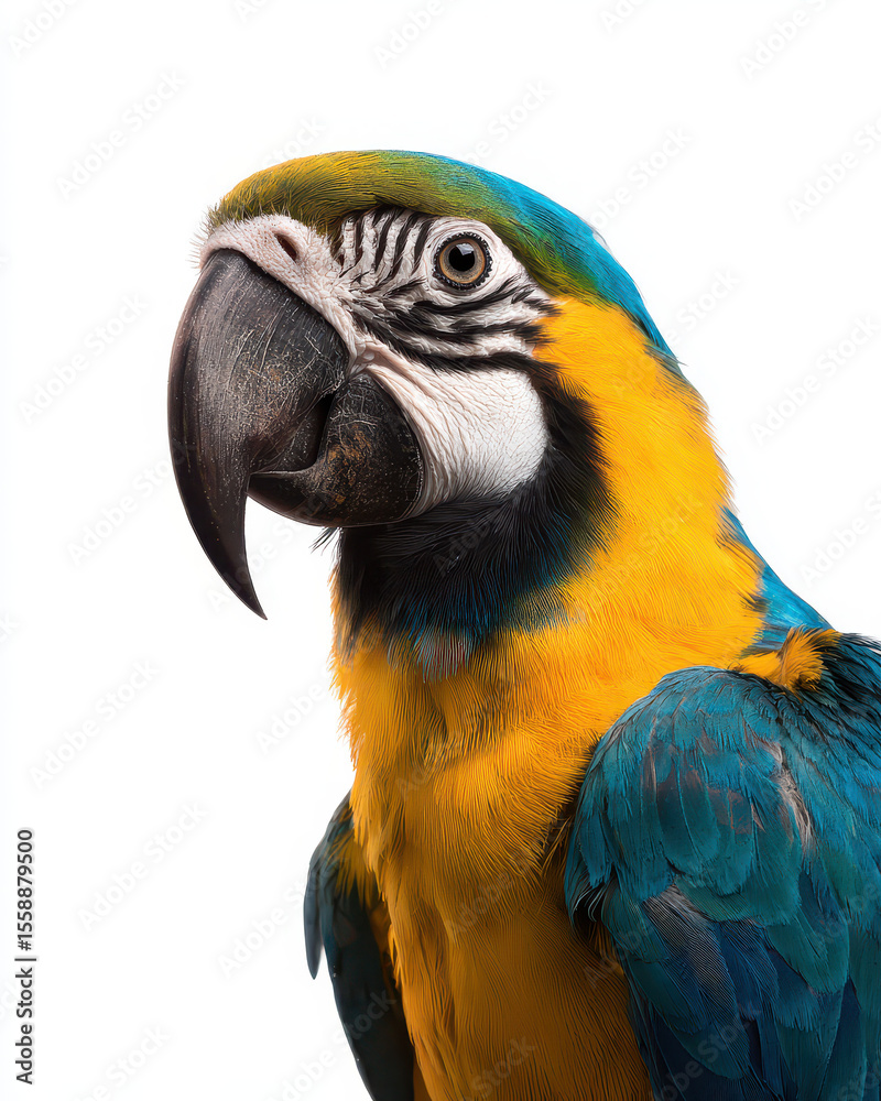 Fototapeta premium Colorful Parrot Portrait Frontal Perspective High Resolution Image