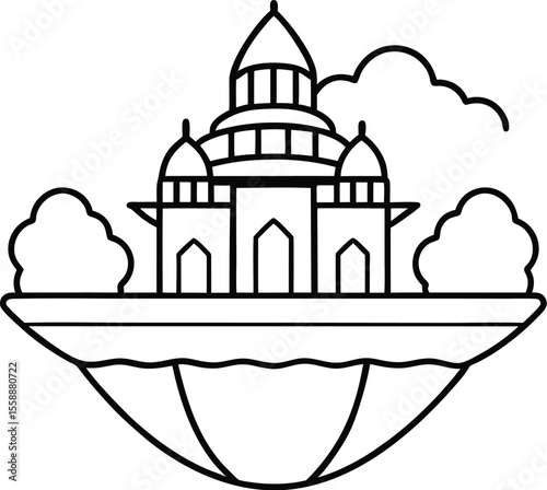  Lotus Temple on Floating Island