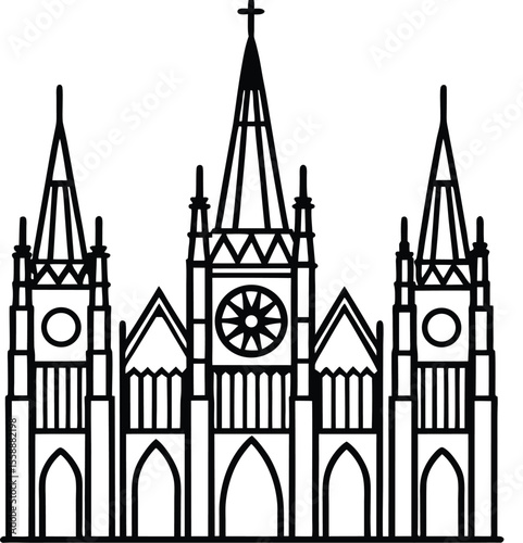 Gothic Cathedral Church Vector