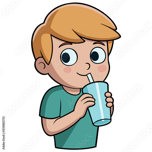 boy drinking milk