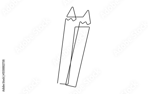 Web Pencil single line vector illustration, drawing isolated, single line vector illustration of pencil making a line. concept of education and art of one line drawing.
