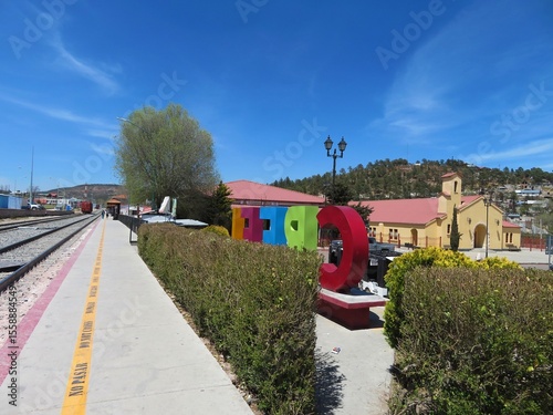 the letters of Creel magical town in Chihuahua, Mexico