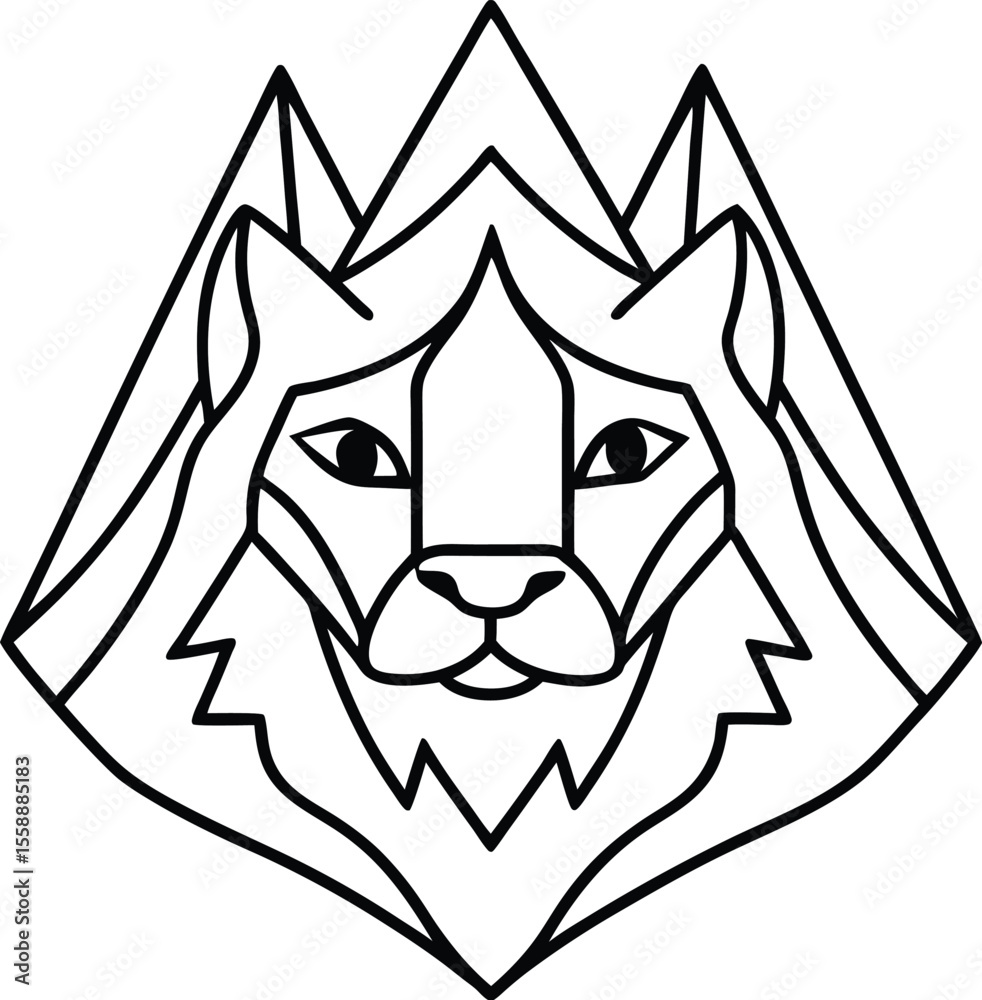 Fototapeta premium Geometric Lion Face Vector