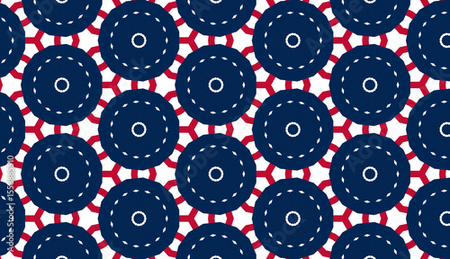 4th of July Stars and Stripes Seamless Pattern, colored as USA Flag. Vector Illustration of Stars America Background for Celebration Holiday American President Day, memorial day
