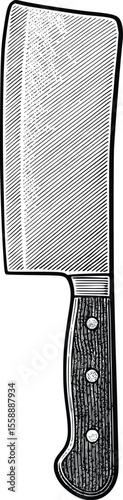 Meat  knife vector hand drawn illustration line art